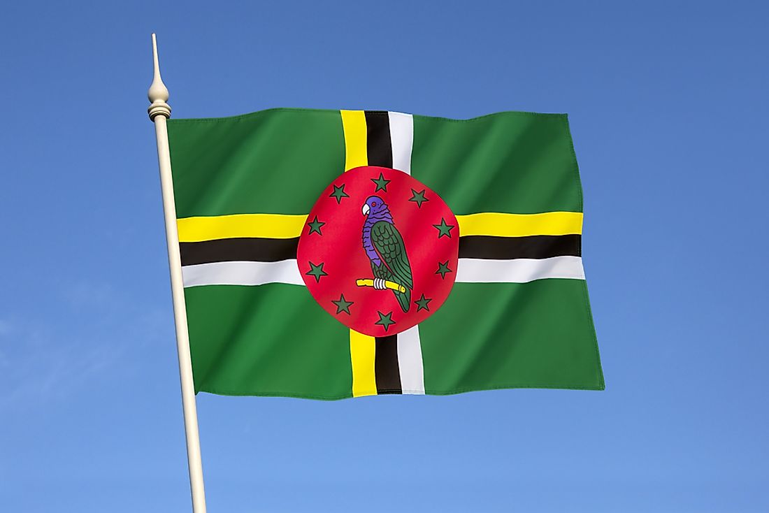 The imperial amazon parrot has a prominent place on the flag of Dominica. 