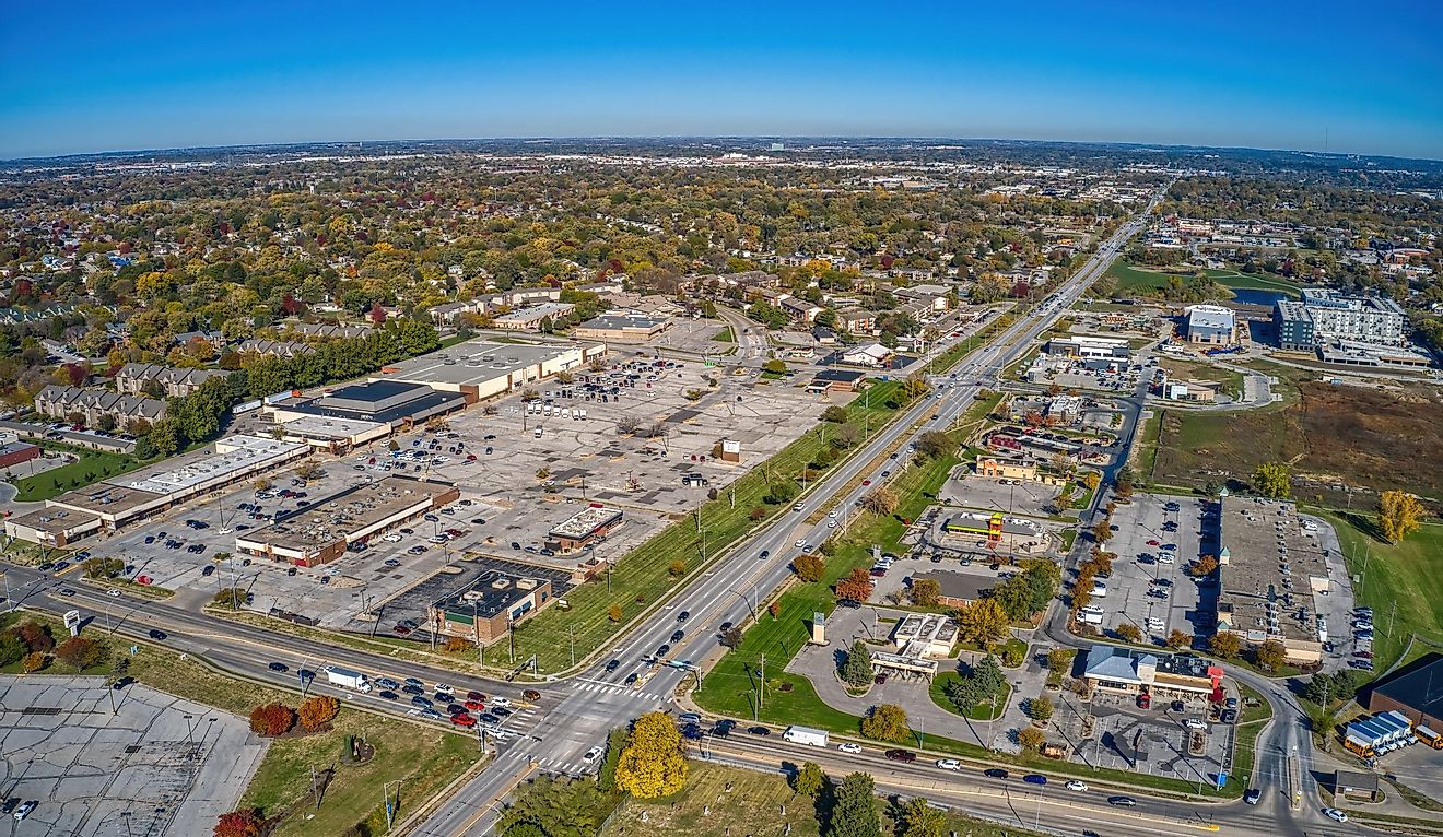 Aerial View of the Omaha Suburb of La Vista, Nebraska.