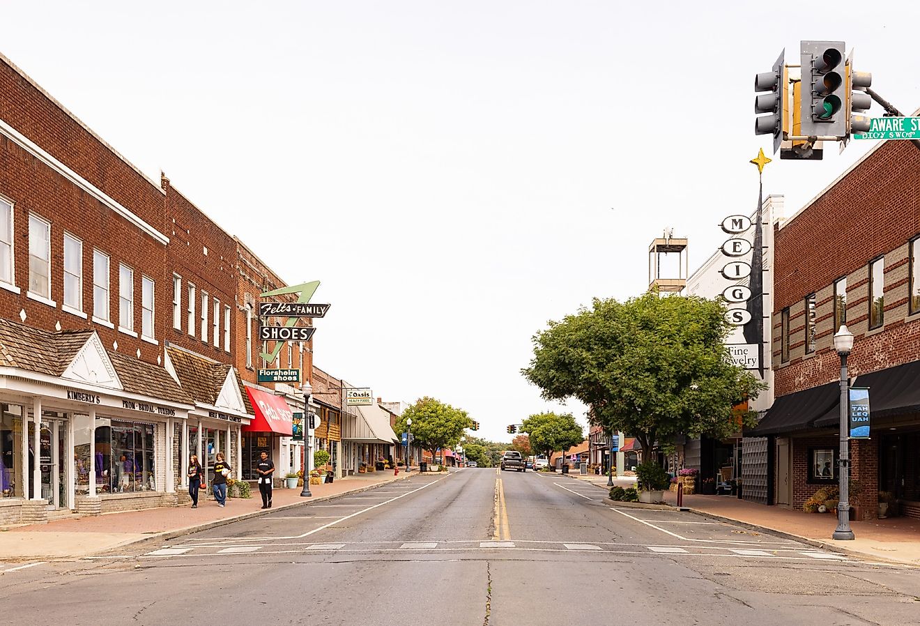 Downtown Tahlequah, Oklahoma. Image credit Roberto Galan via Shutterstock
