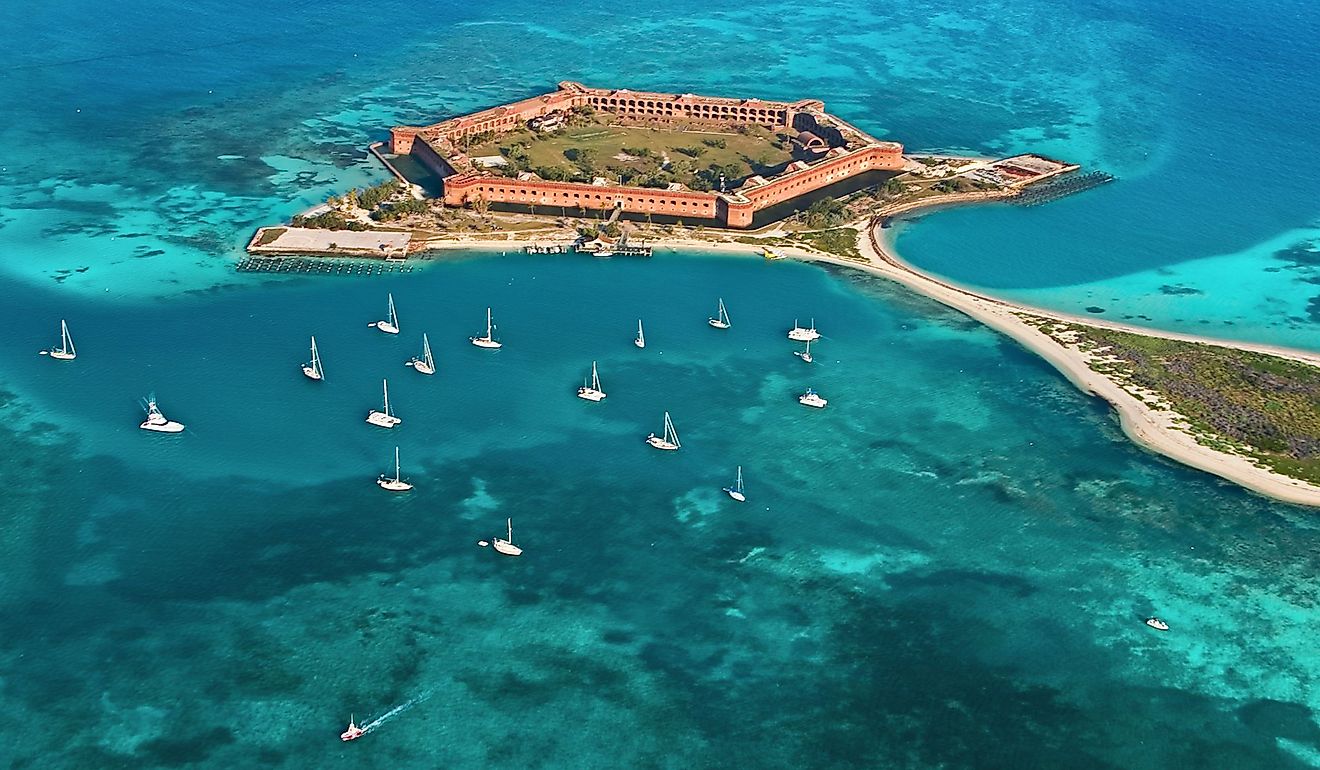  Aerial view of Fort Jefferson, Dry Tortugas National Park, Florida.