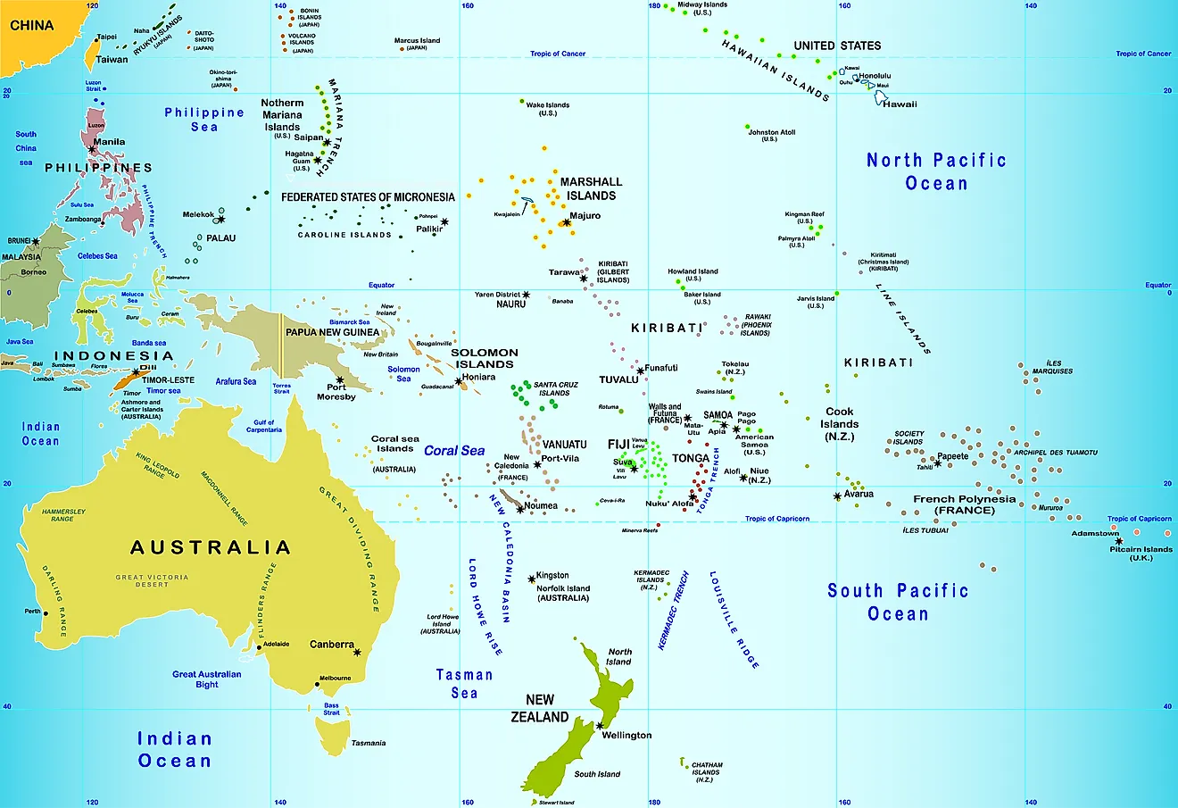 What Is Oceania? - WorldAtlas