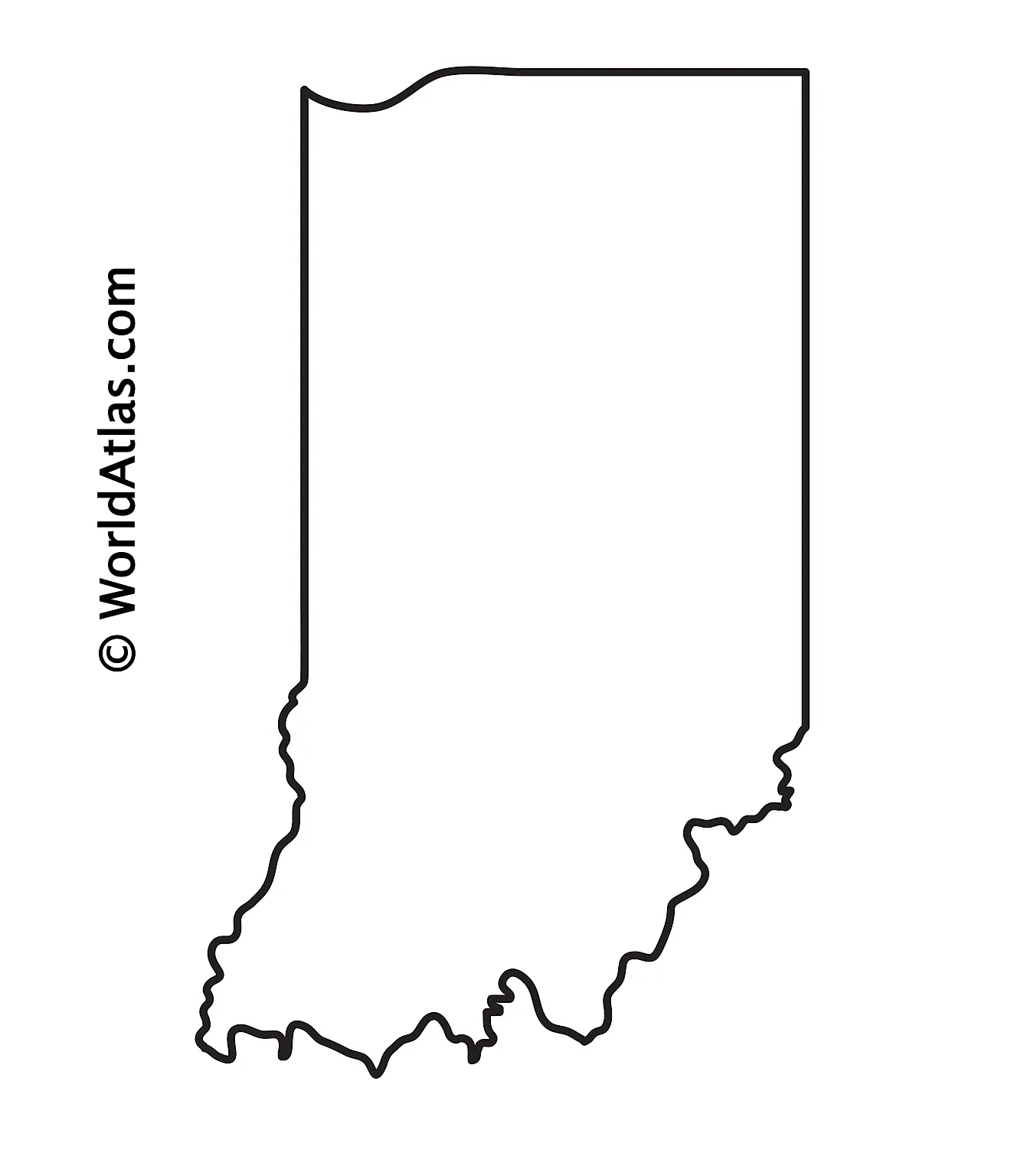 Blank Outline Map of Indiana