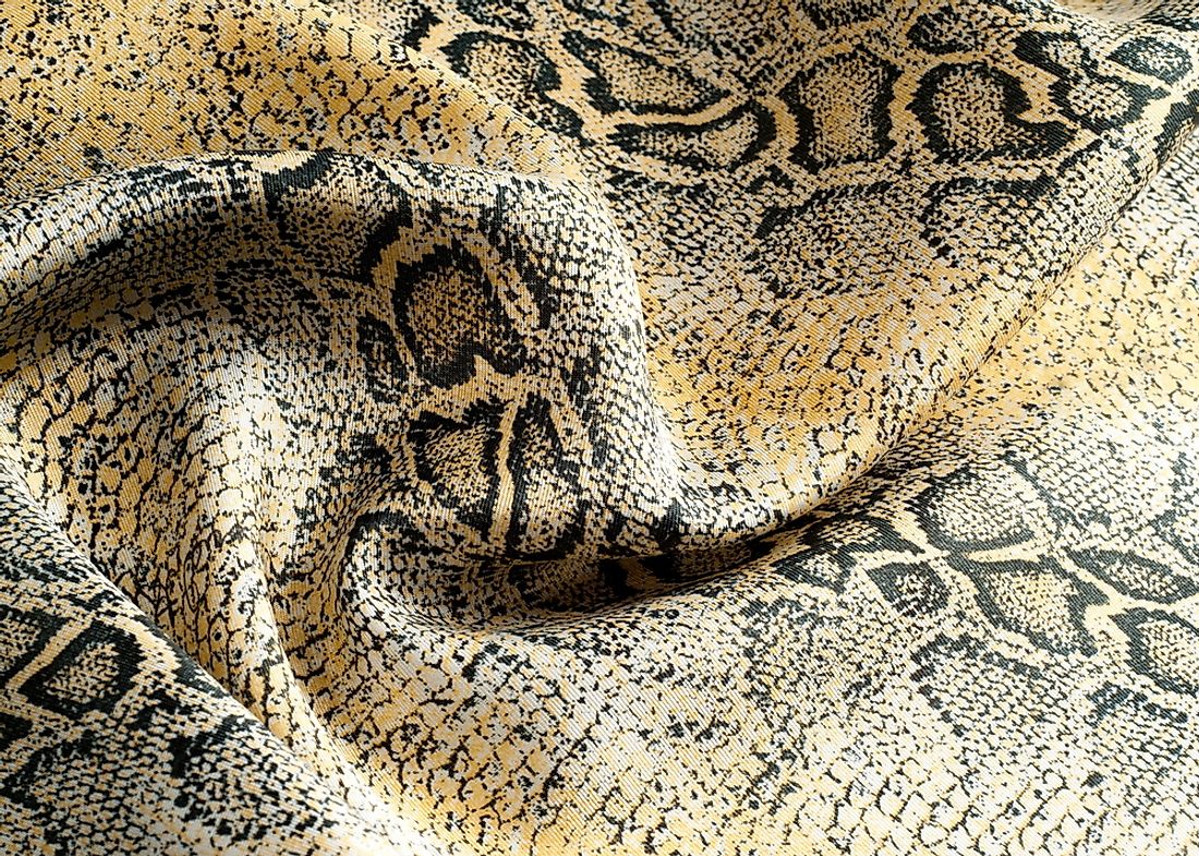 Synthetic material designed to mimic snake skin. 