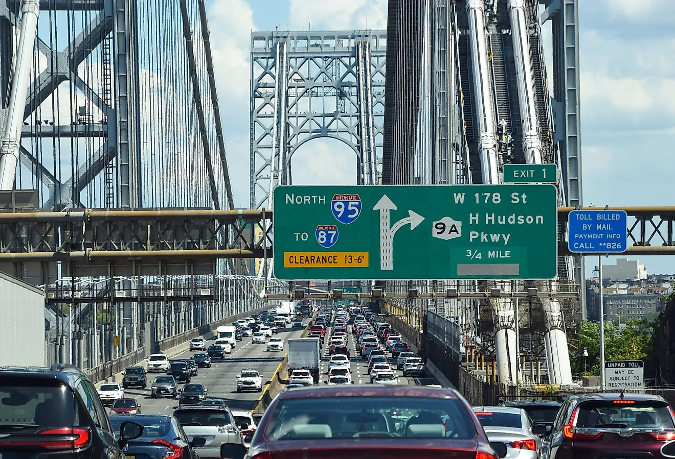 Traffic on George Washington Bridge. 