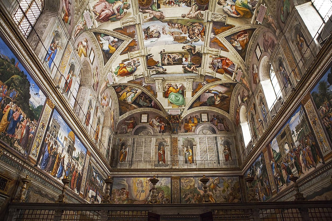 In the city of the Vatican, the most famous chapel lies in the Apostolic Palace. Image credit: JurateBuiviene / Shutterstock.com