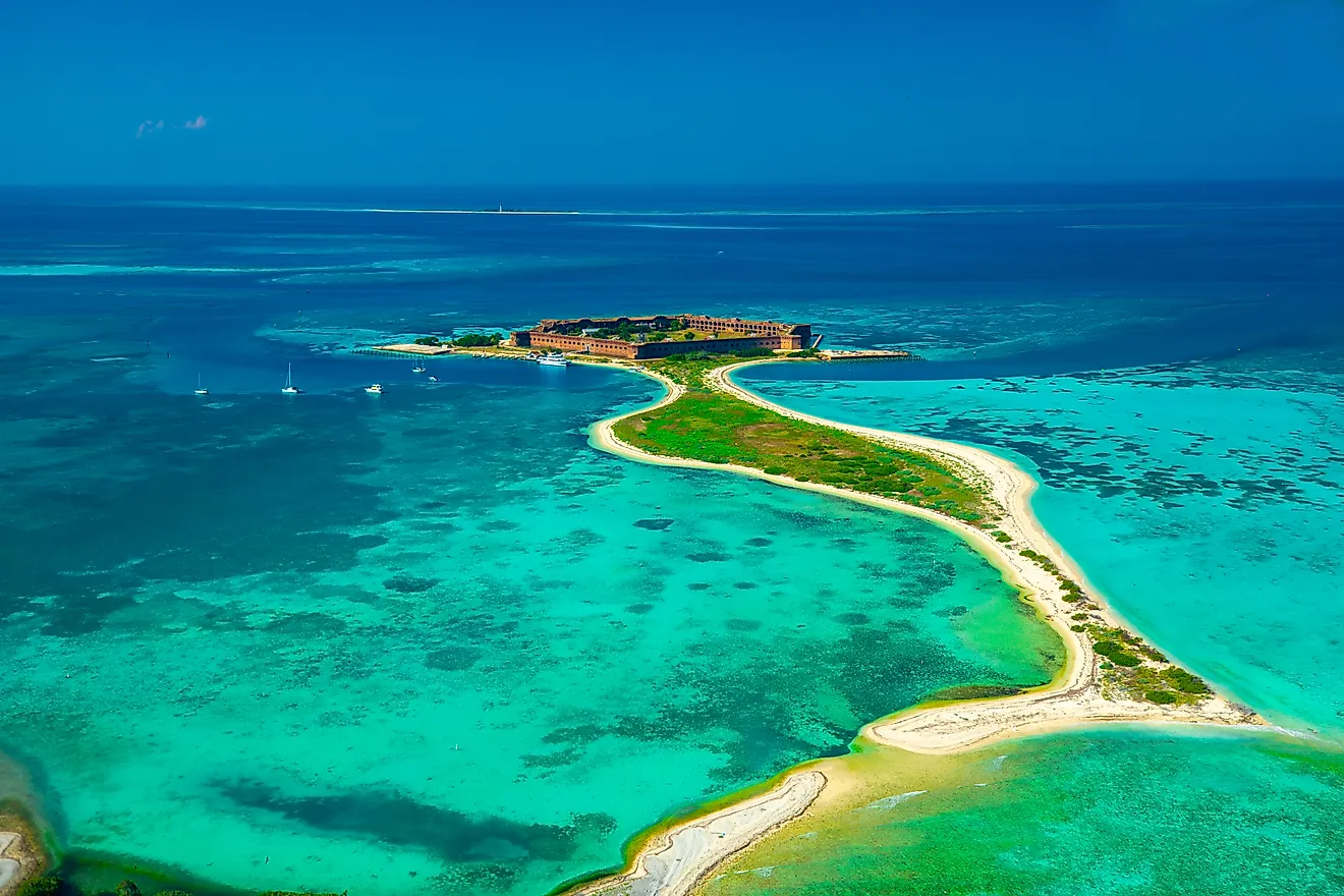 Aerial view of Dry Tortugas National Park, Fort Jefferson. 