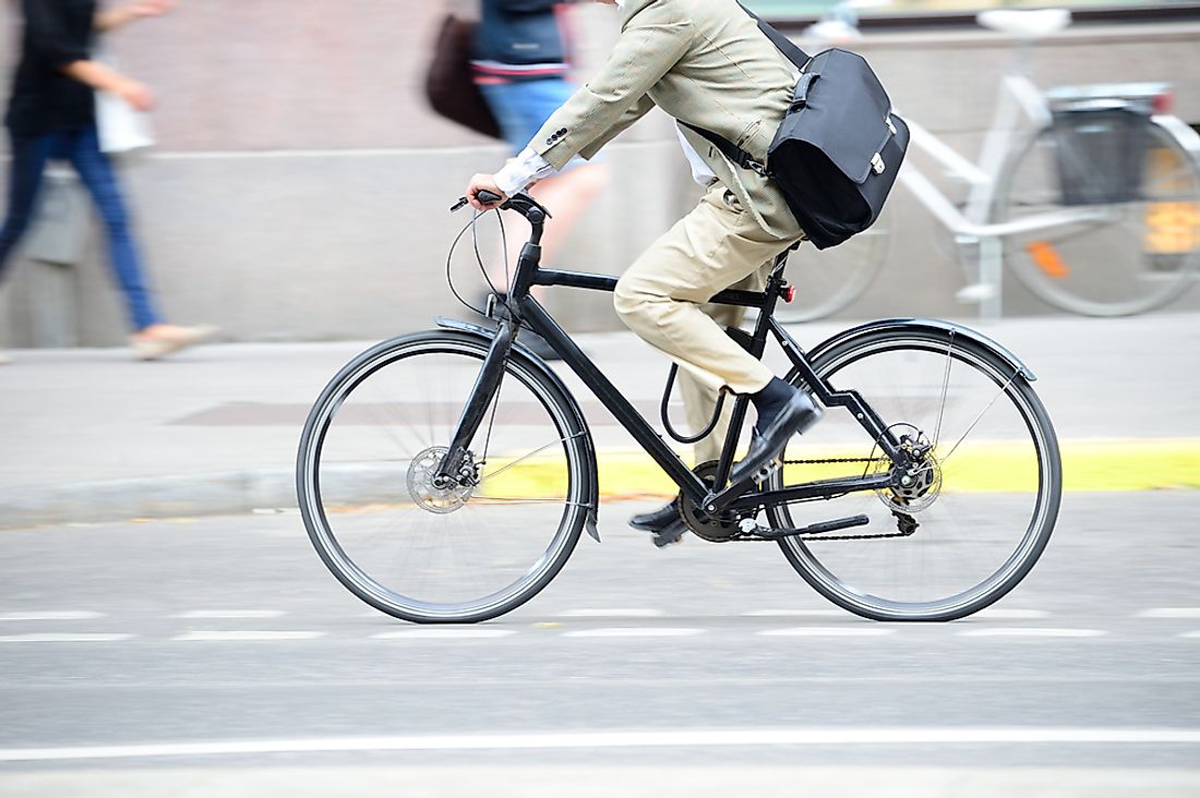A bicycle commuter. 