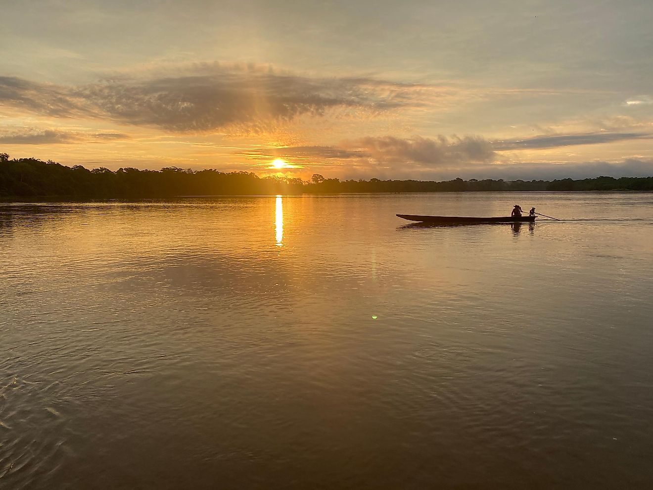 Sunset over the majestic Caqueta River.