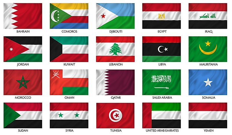 Many countries in the Arab league feature the Pan-Arab colors in their flag. 