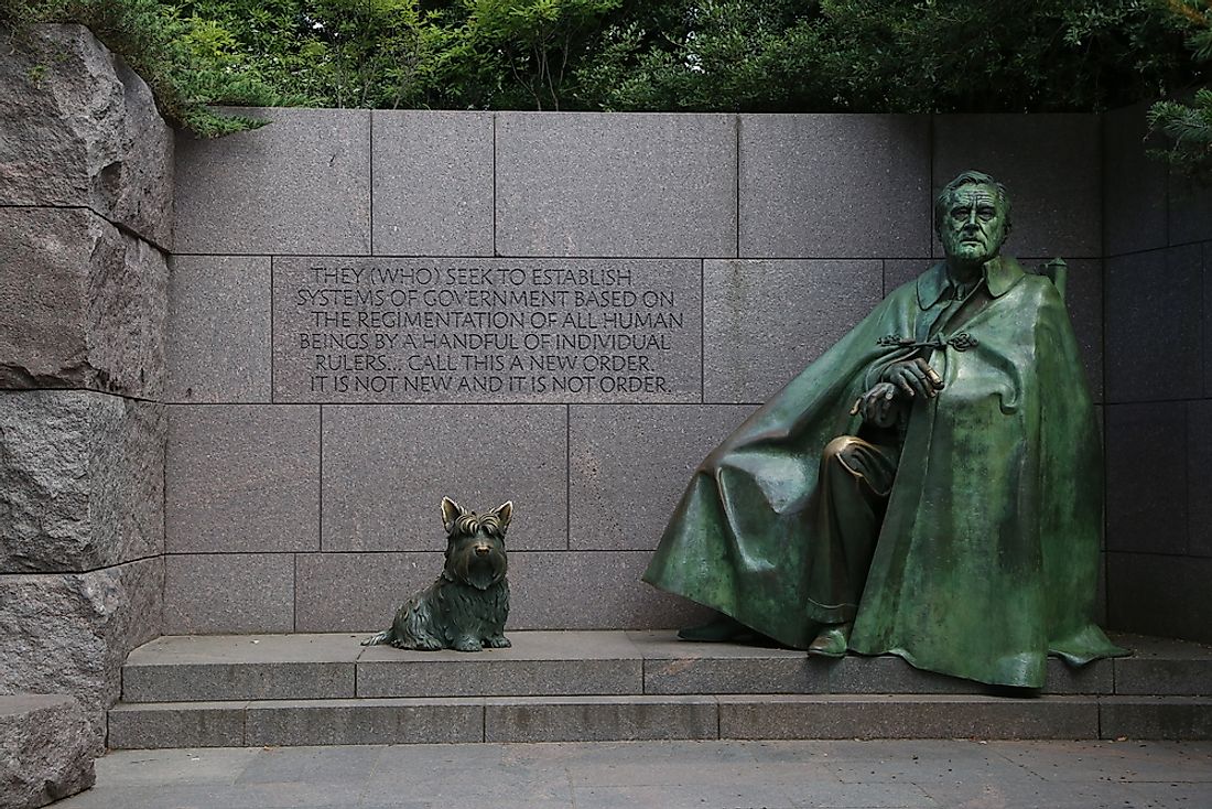 A memorial to former president FDR, who was from New York. Editorial credit: DavidNNP / Shutterstock.com.