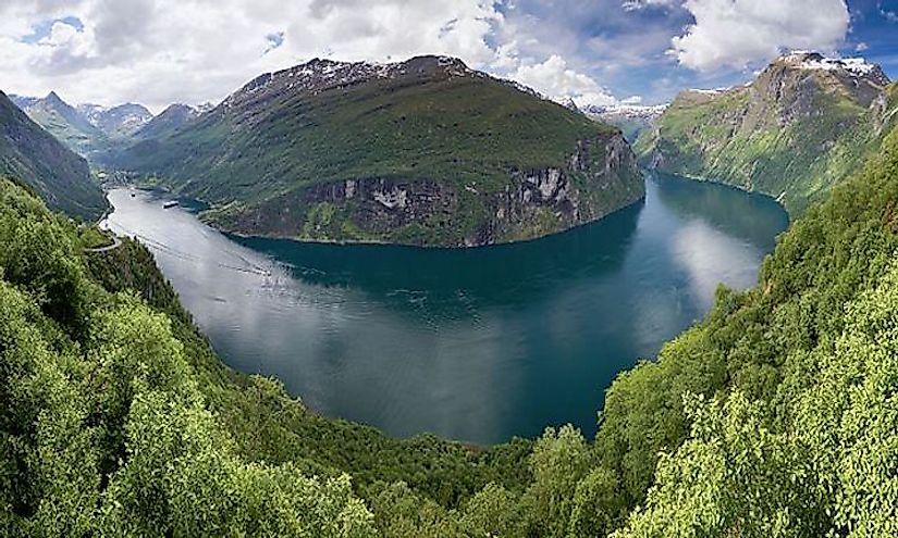 A view to Geirangerfjord from Ørnesvingen, Stranda, Norway.