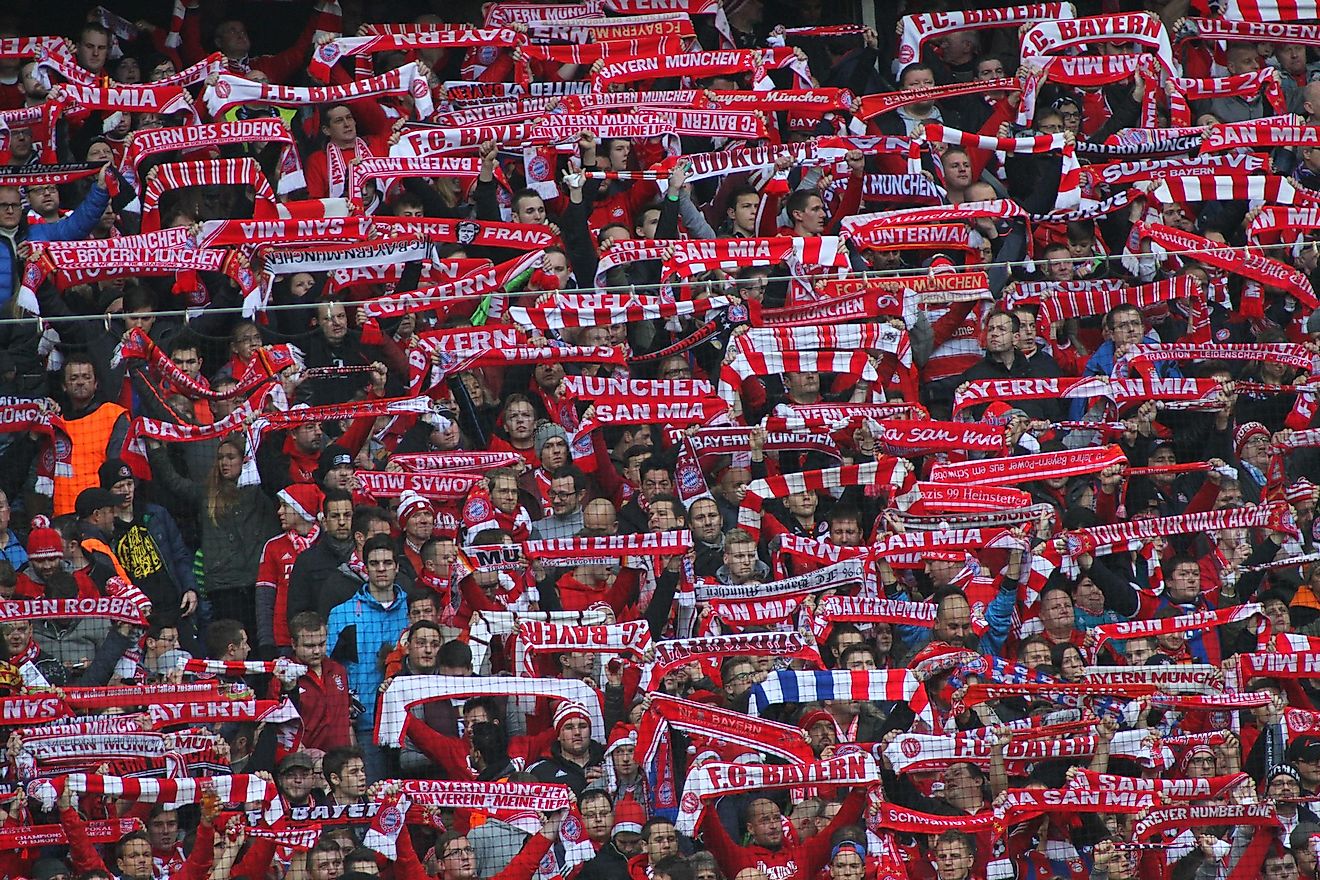 Fans during the Bundesliga match between Bayern Muenchen and FC Ingolstadt, on December 12, 2015 in Munich, Germany. Credit: Mitch Gunn / Shutterstock.com