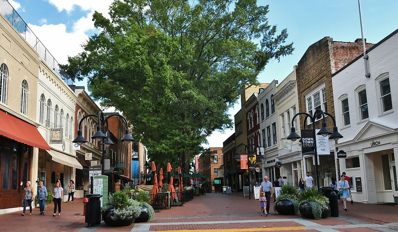 Downtown Mall in Charlottesville, Virginia.