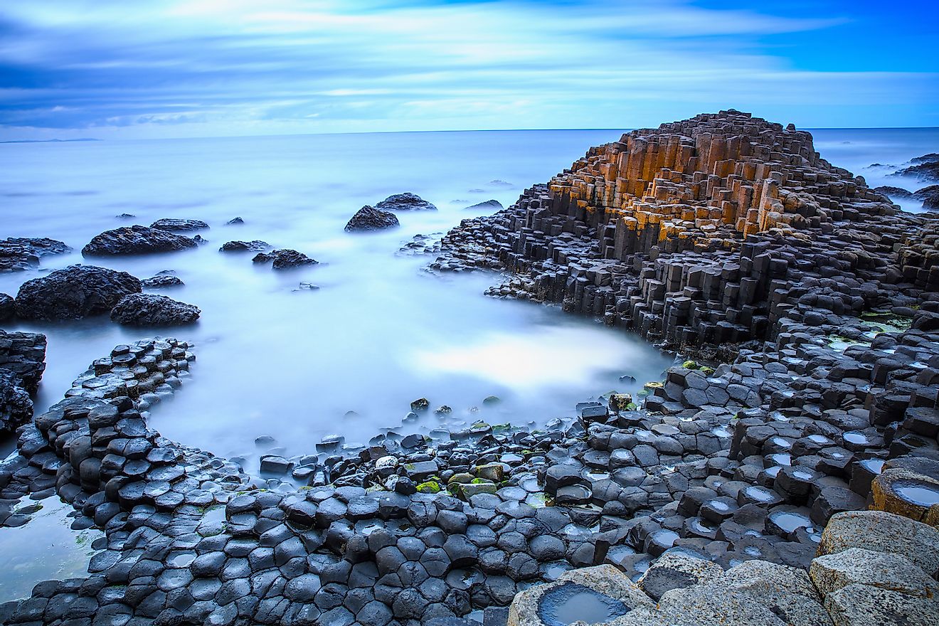 The natural hexagon stones at the beach called Giant's Causeway, the landmark in Northern Ireland. Image credit: The nature hexagon stones at the beach called Giant's Causeway, the landmark in Northern Ireland/Shutterstock.com