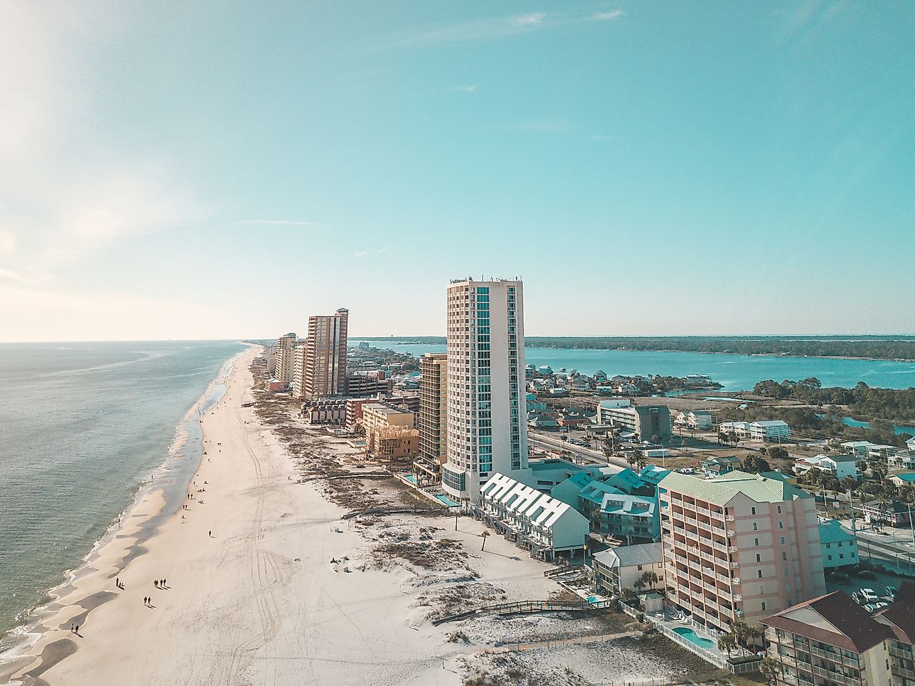 Aerial view of Gulf Shores, Alabama.