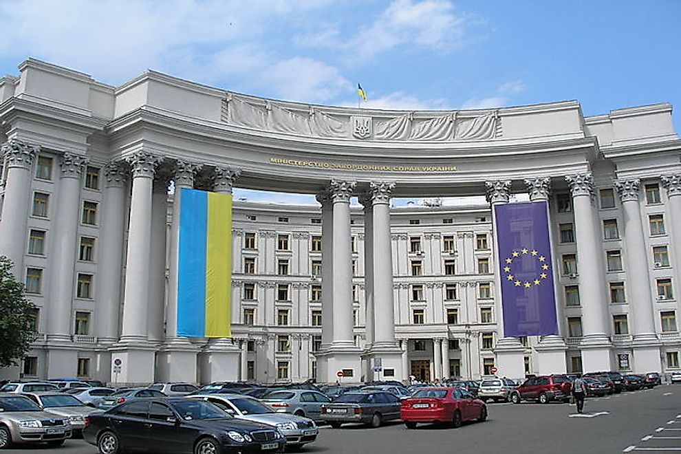 The Ministry of Foreign Affairs of Ukraine is located in the capital of Kiev. 