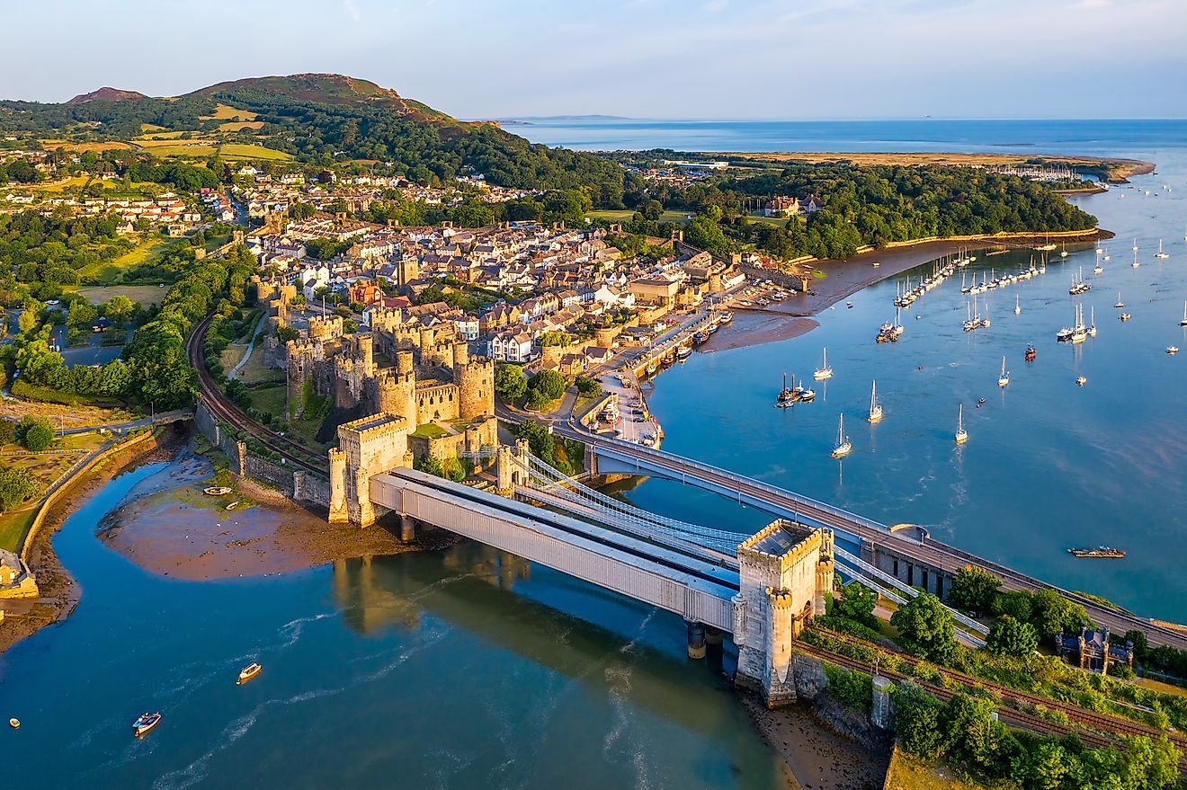 Aerial view of Conwy, Wales.
