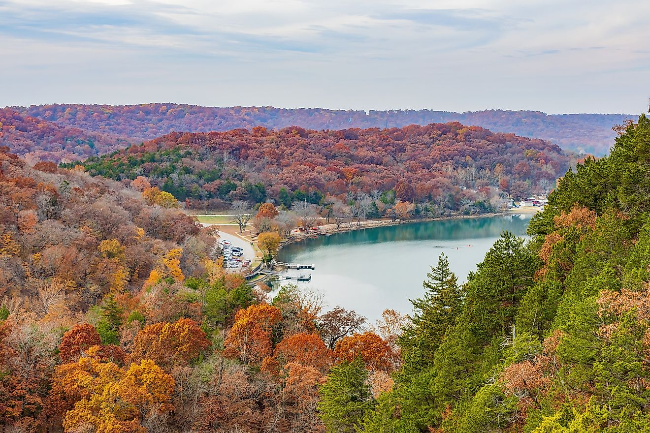 Aerial view of Lake Ozark, Missouri.