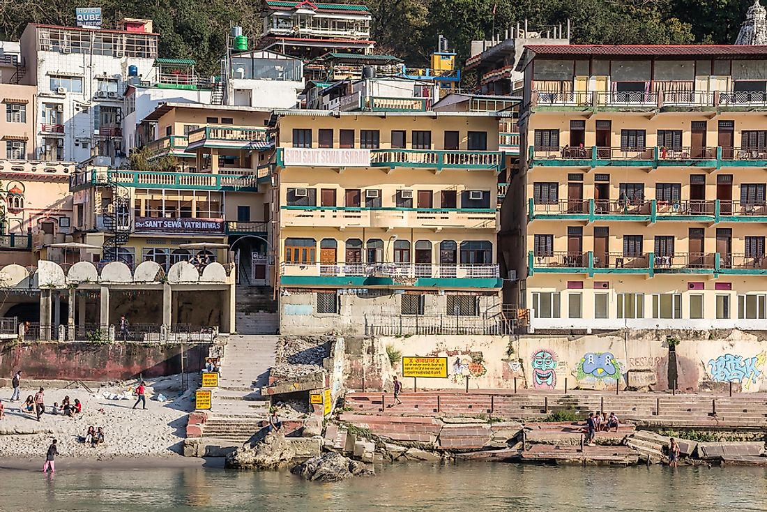 The Ganges River here is seen in Rishikesh, India. The river is an important river in the country not only for environmental reasons, but also for reasons of spirituality. Editorial credit: anandoart / Shutterstock.com