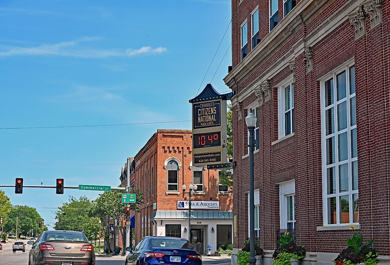 Street view in Emporia, Kansas. Editorial credit: mark reinstein / Shutterstock.com