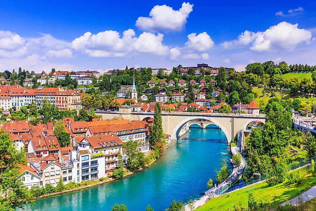 Old city center of Bern, the de-facto capital of Switzerland.