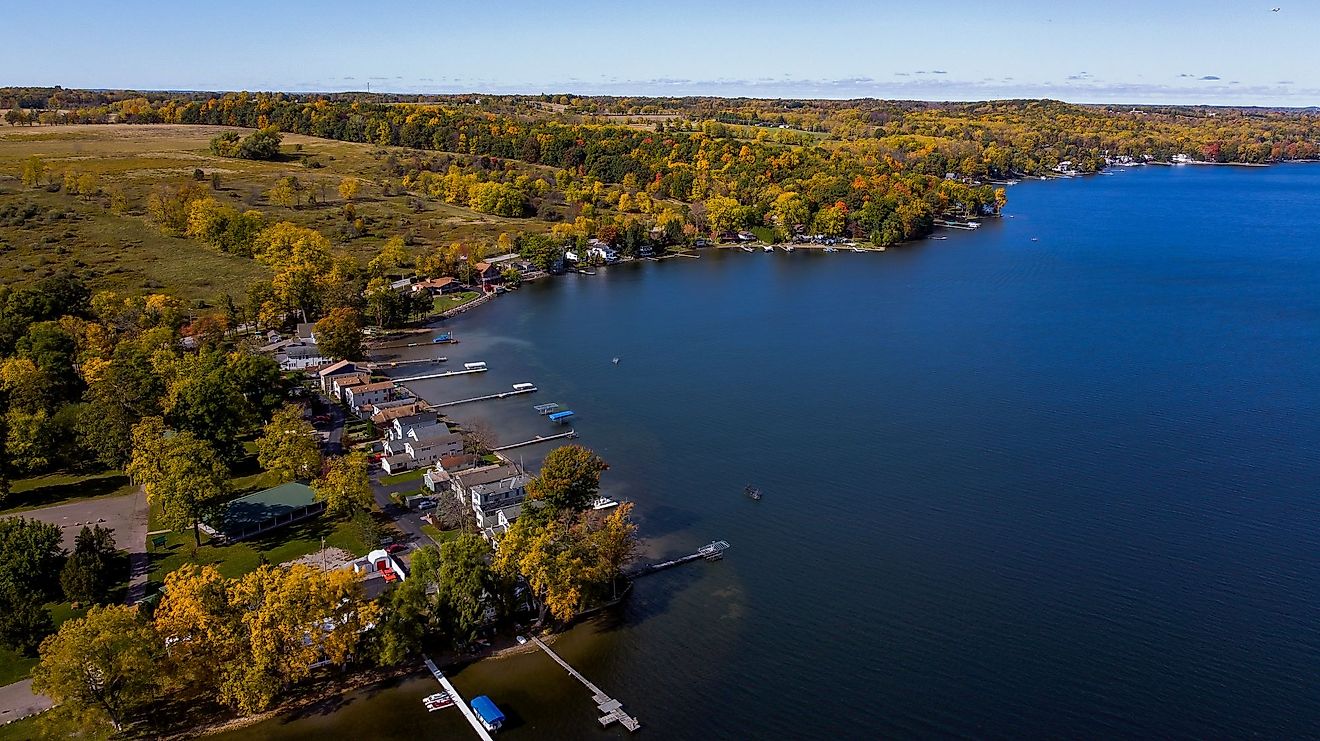 View of the shore on Conesus Lake