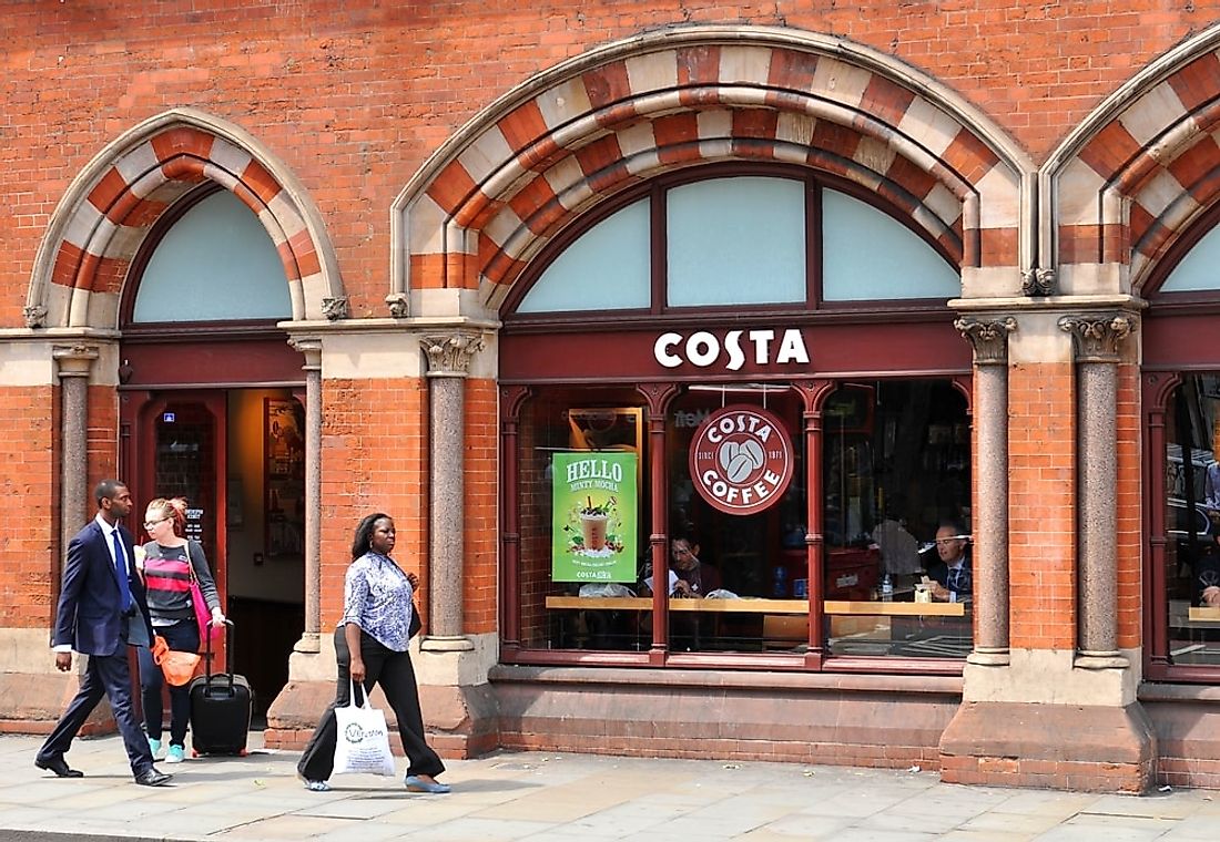 A Costa Coffee location in Central London. Editorial credit: Lucian Milasan / Shutterstock.com. 