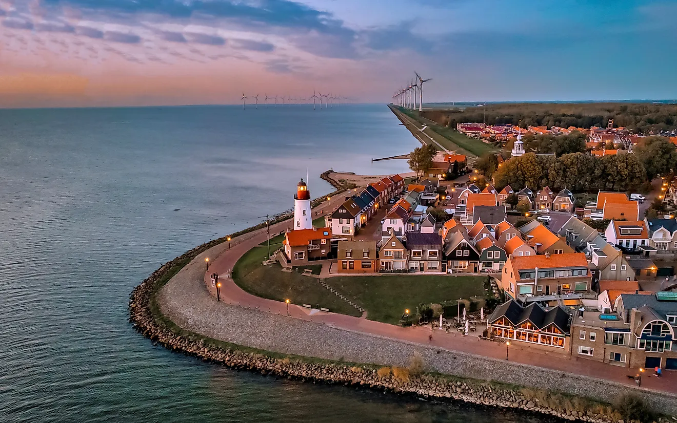 Aerial view of Urk, the Netherlands.
