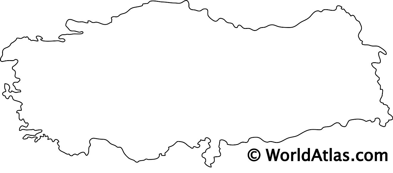 Blank Outline Map of Turkey