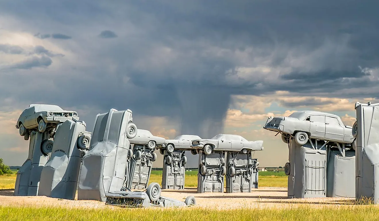 Carhenge, the car replica of Stonehenge near Alliance, Nebraska.