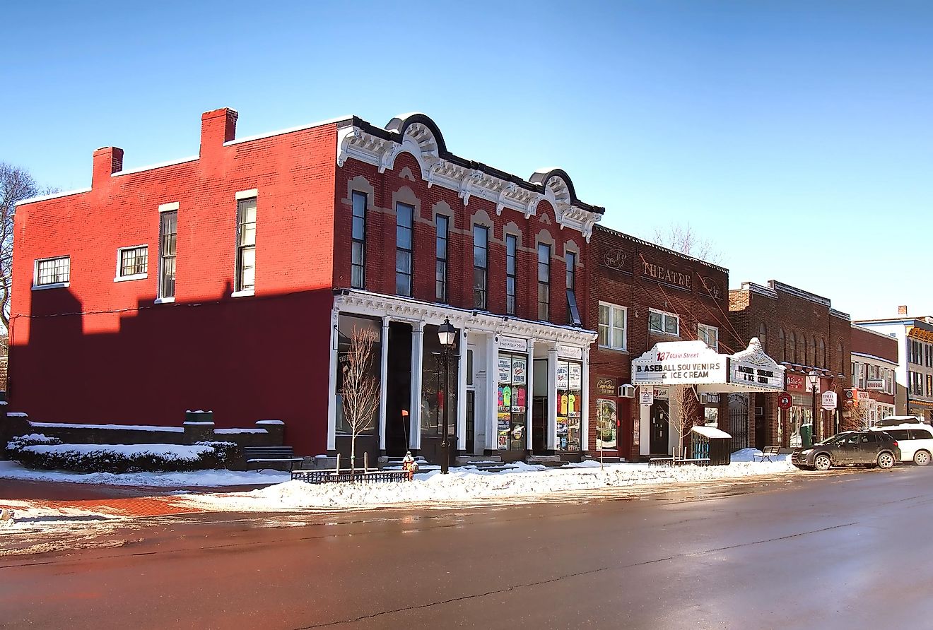 Main street in downtown Cooperstown , New York