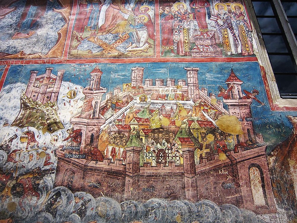 A painting showing the Siege of Constantinople. Editorial credit: IZZARD / Shutterstock.com.