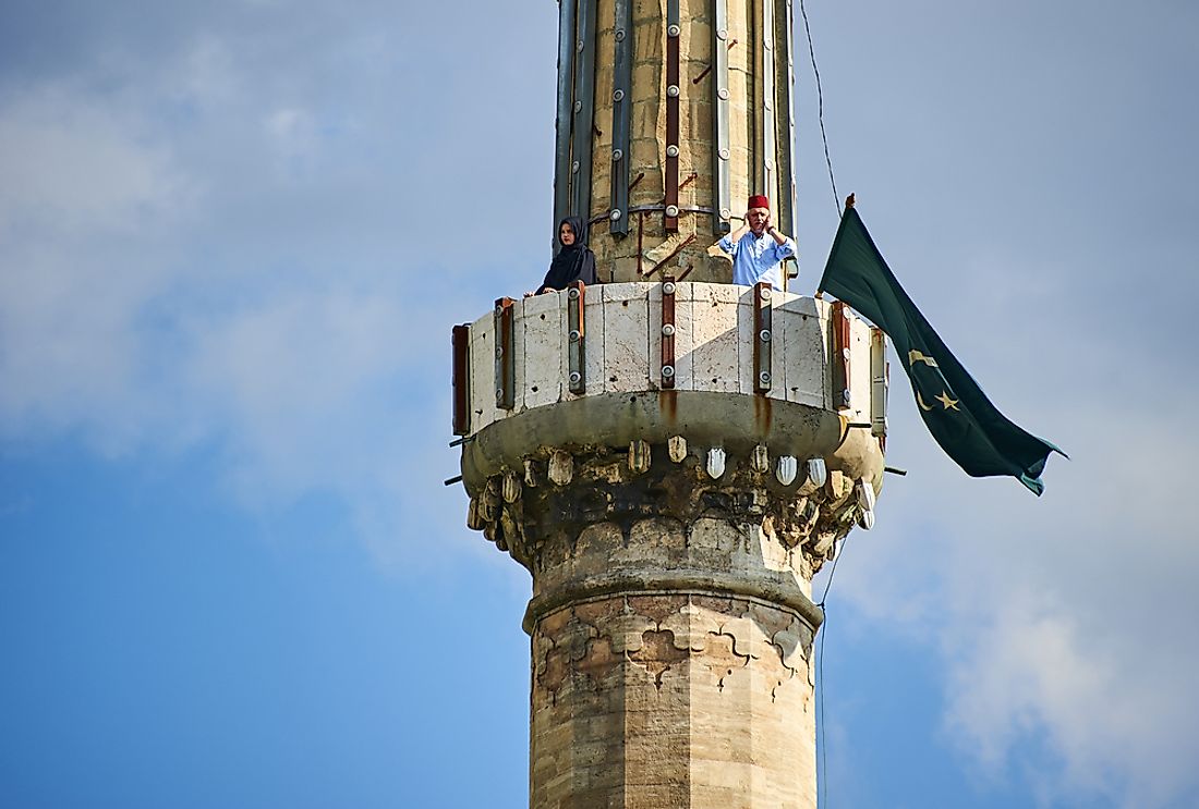 A Muezzin in Sarajevo, Bosnia and Herzegovina. Editorial credit: Petr Bonek / Shutterstock.com.