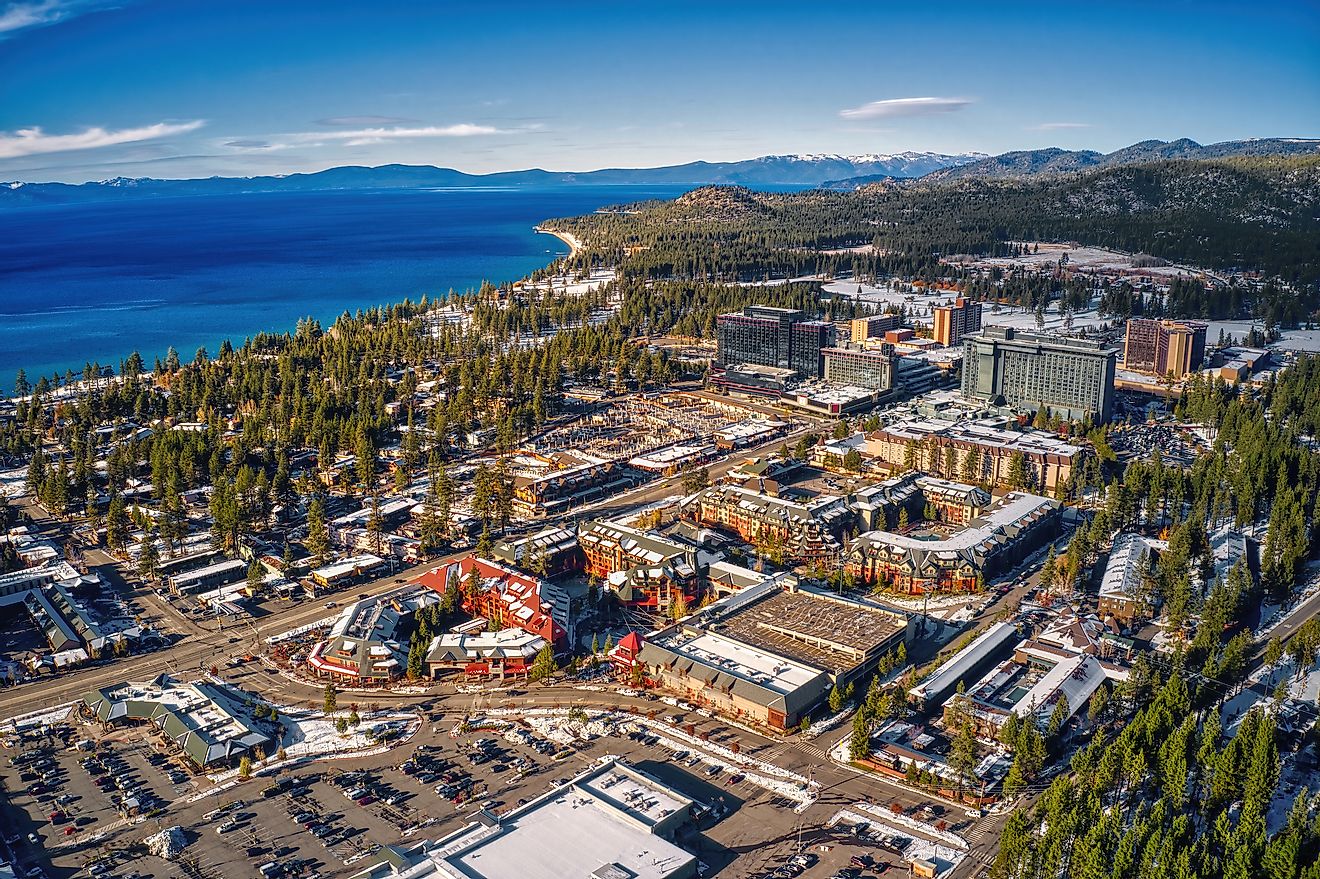 Aerial View of South Lake Tahoe.