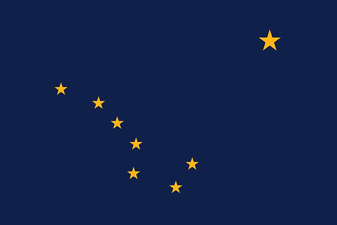 The stars on the state flag of Alaska represent the North Star and the Big Dipper constellation. 