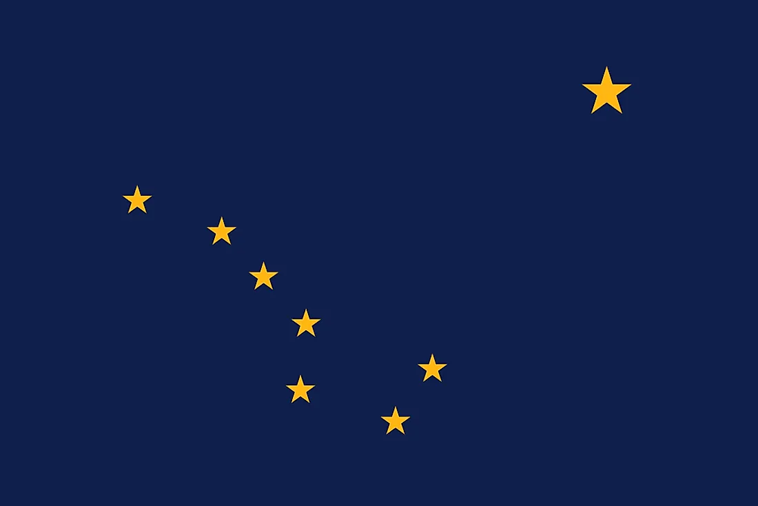 The stars on the state flag of Alaska represent the North Star and the Big Dipper constellation. 