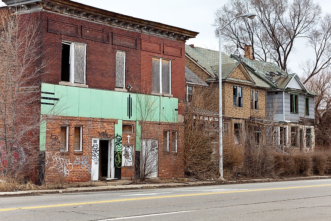 Many of the poorest cities in the US are subject to urban blight. 