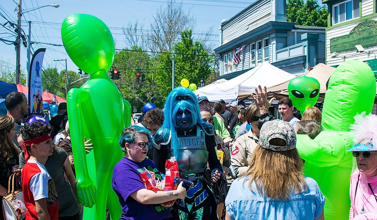 nnual UFO Fair in a small Upstate NY town celebrating its history as a UFO hotspot. Editorial credit: Paul Juser / Shutterstock.com