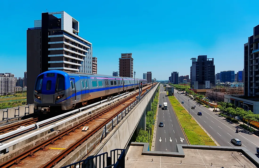 The metro system of Taoyuan, Taiwan opened in 2017. 