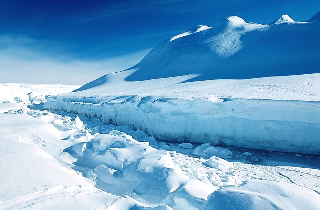 The Riiser Larsen Ice Shelf in Antarctica.
