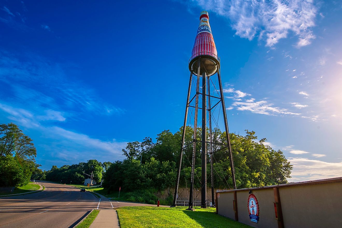 World's Largest Catsup Bottle in Collinsville, Illinois. RozenskiP / Shutterstock.com.