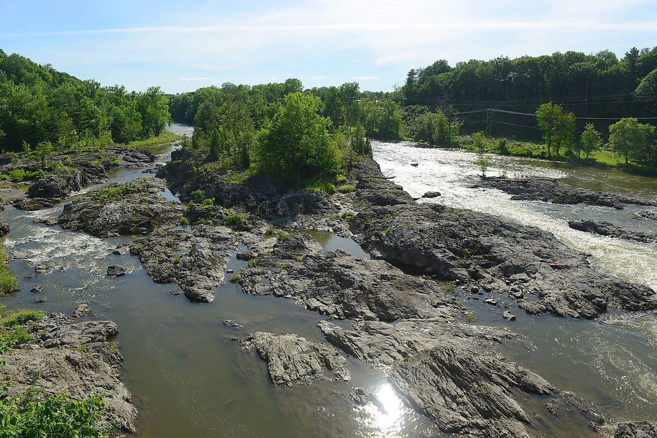 Winooski River in Essex Junction Village, Vermont. 