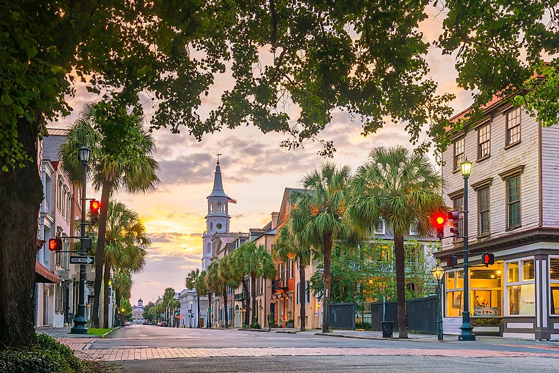 The main strip of Charleston, South Carolina. 