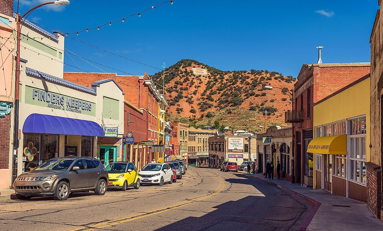 Downtown Bisbee located in the Mule Mountains in Arizona