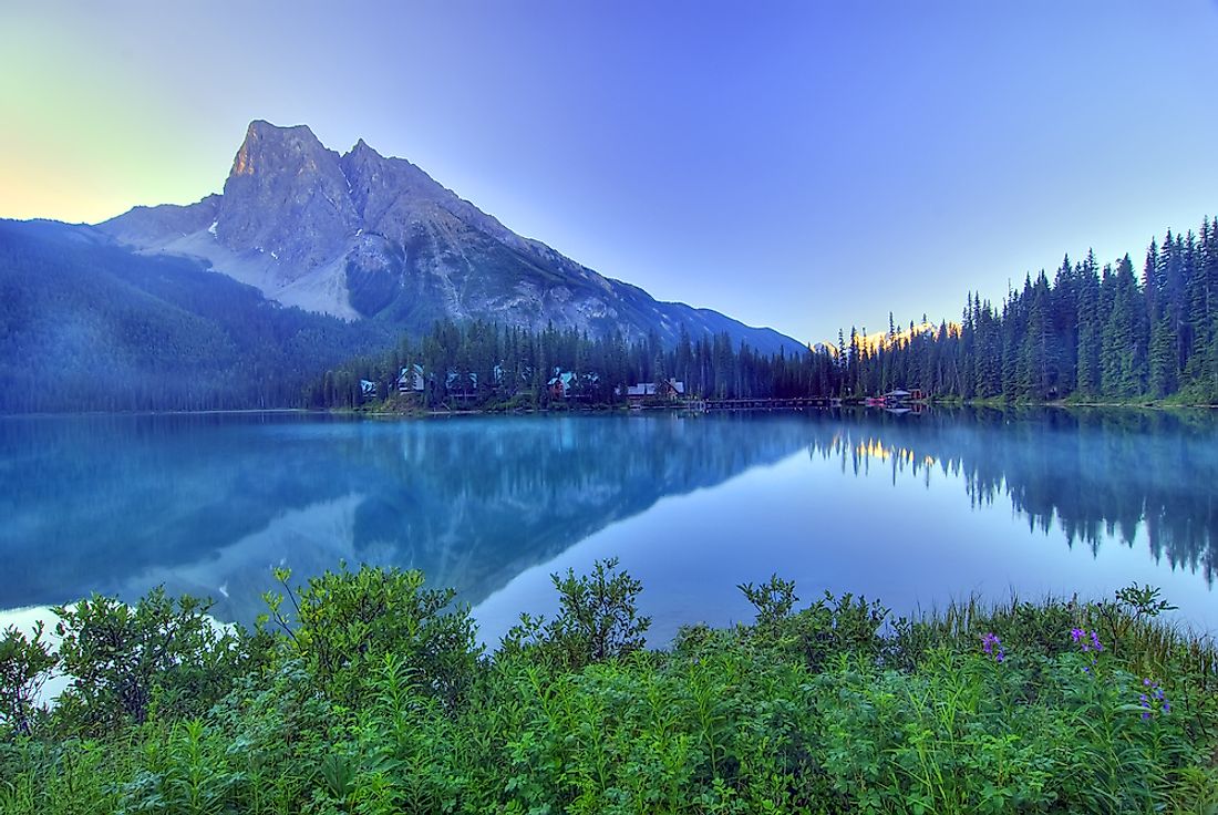 Lakes and mountains abound in British Columbia, Canada. 