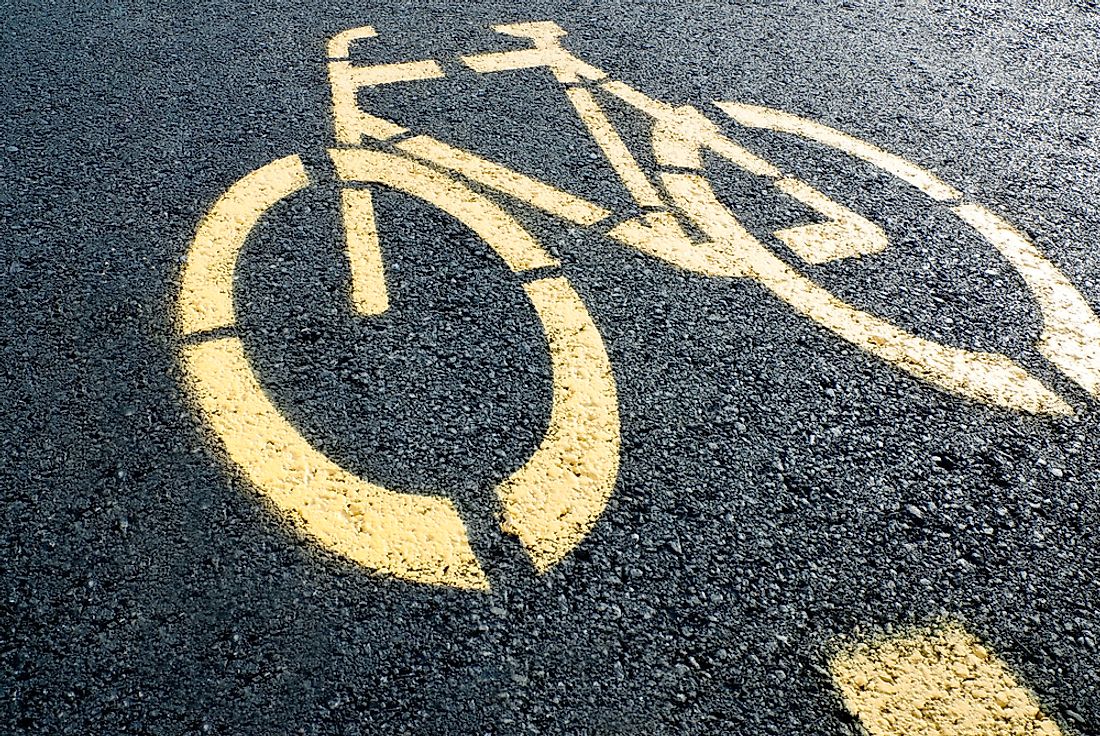 Bicycle lanes help make cities bike-friendly.