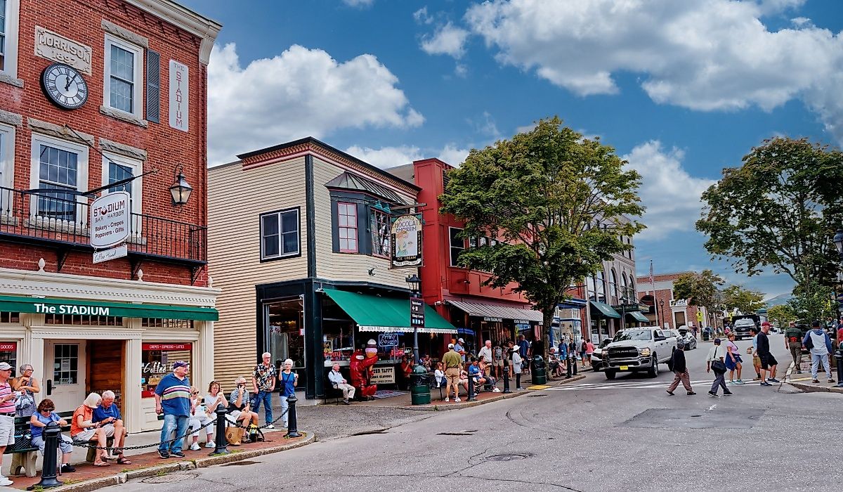 Downtown street in Bar Harbor, Maine. Image credit Darryl Brooks via Shutterstock