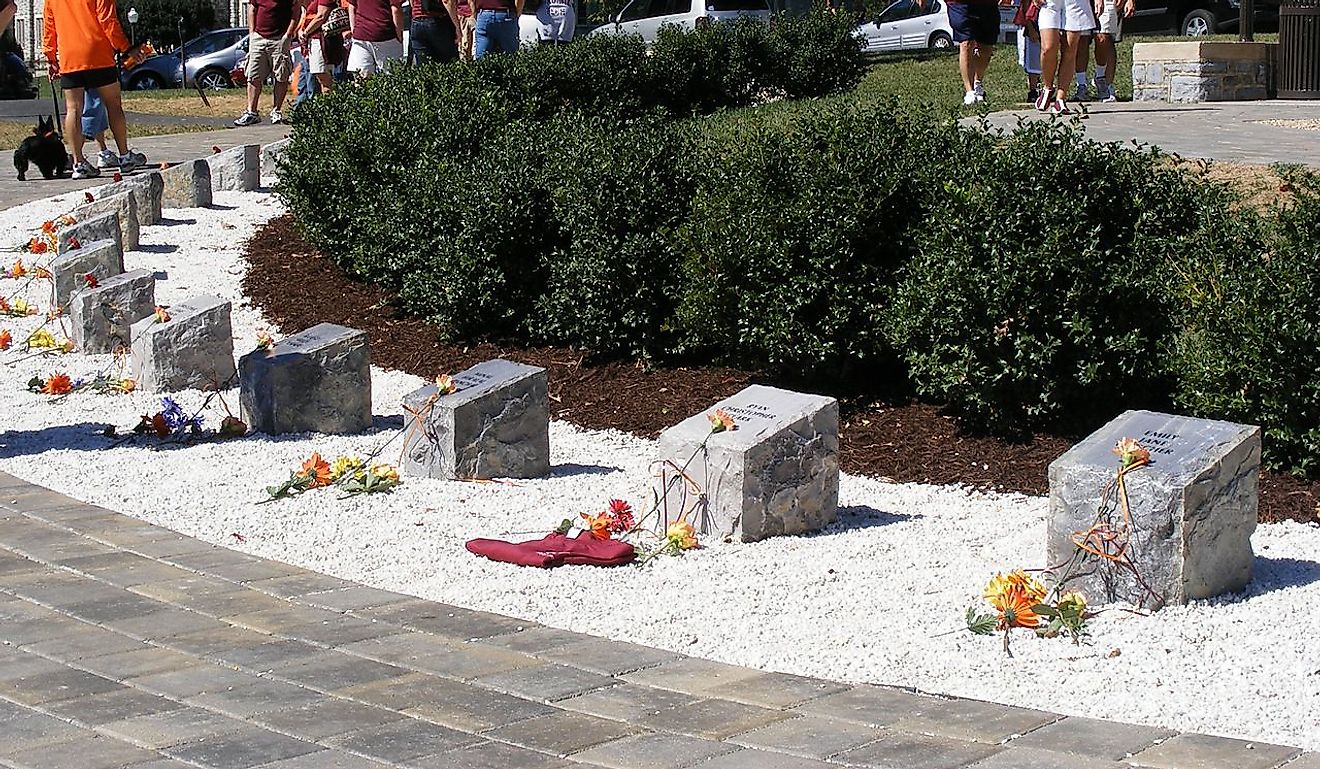 Permanent memorial on Virginia Tech's Drillfield. Image credit: Wikimedia.org