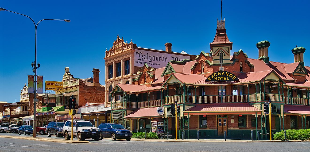 Panoramic view of historic Hannan Street in Kalgoorlie, Western Australia. Editorial credit: Hans Wismeijer / Shutterstock.com