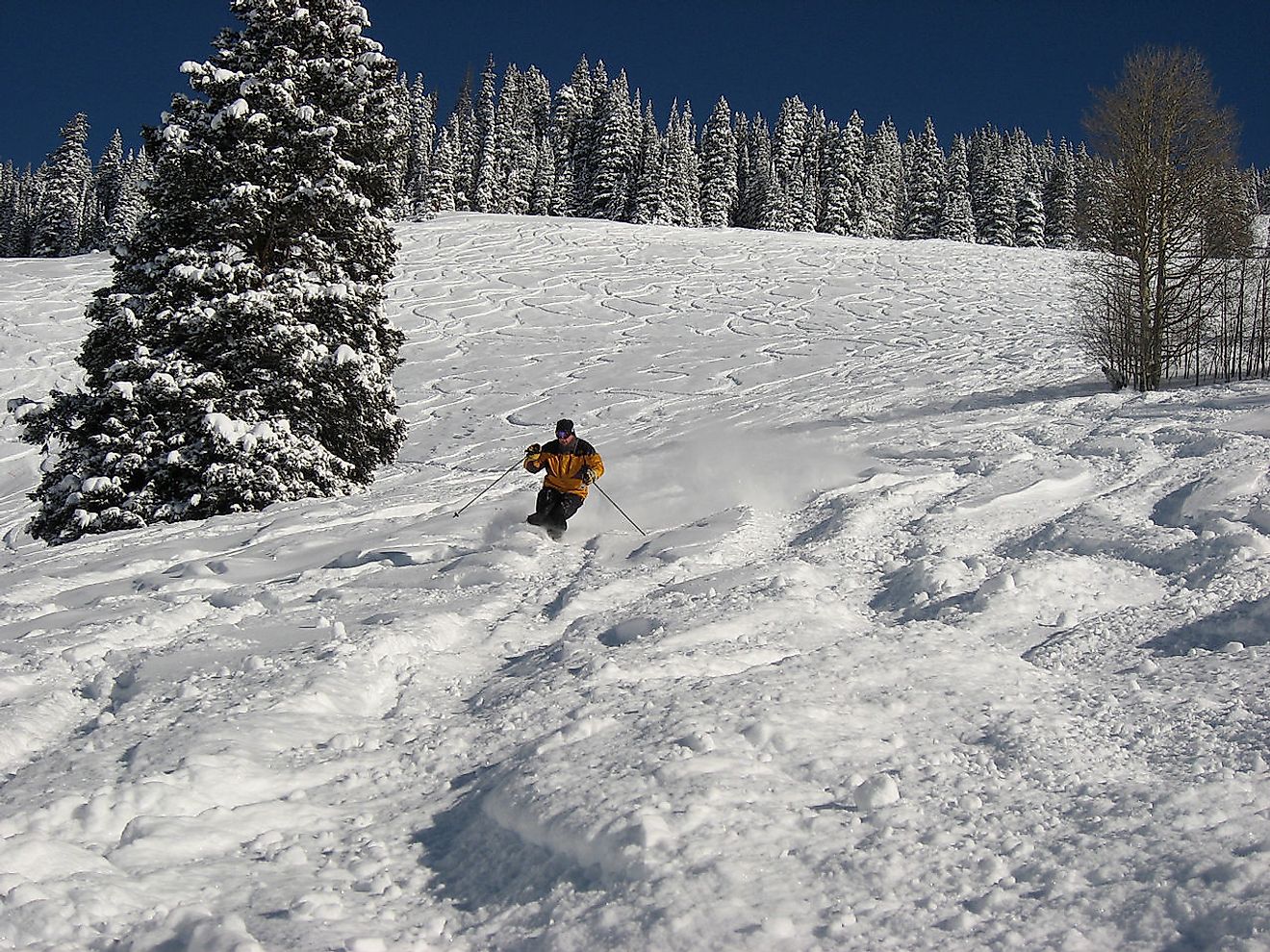 Skier on Vail Mountain, Colorado USA. Image credit: Flickr user: Brendan Gray London, UK https://www.flickr.com/photos/grayskull